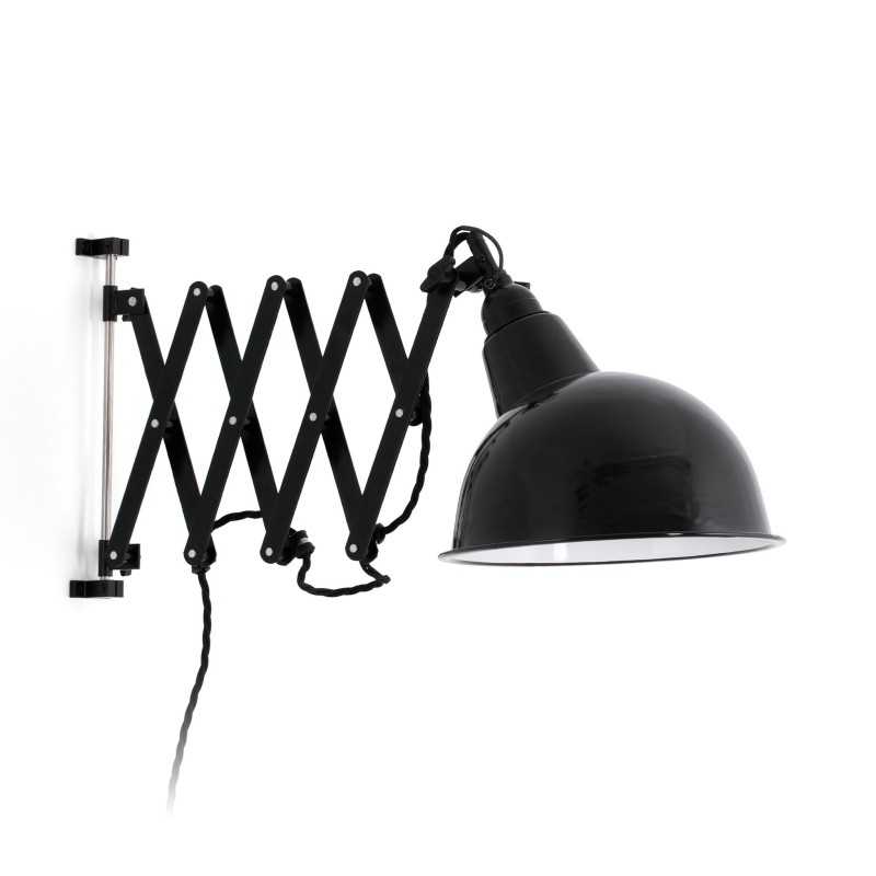 Lampe murale en acero E27 noir brillant IZAUTE