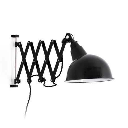 Lampe murale en acero E27 noir brillant IZAUTE