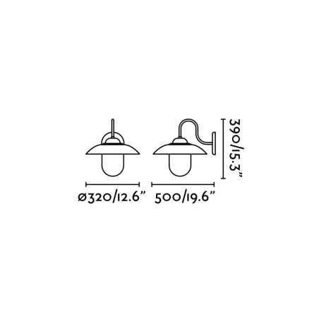 Lampe murale en acero E27 noir brillant CHEVRY
