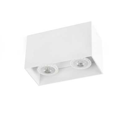 Lampe de plafond en aluminium GU10 blanc mat AIGNOZ