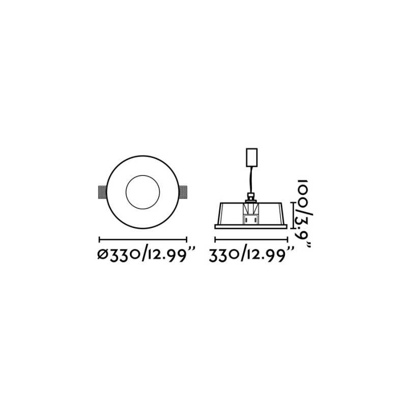 Lampe plafond plâtre LED intégrée blanc mat ISSANS