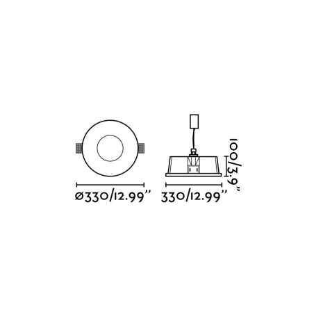 Lampe plafond plâtre LED intégrée blanc mat ISSANS