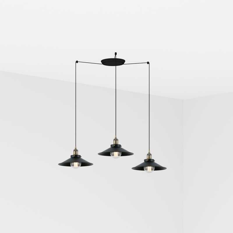 Lampe plafond acier E27 or antique ORLEIX