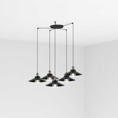 Lampe plafond acier E27 or antique LEVARE
