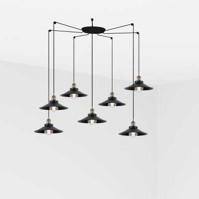 Lampe plafond acier E27 or antique BIALON