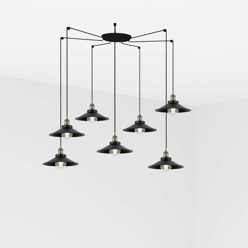 Lampe plafond acier E27 or antique BIALON
