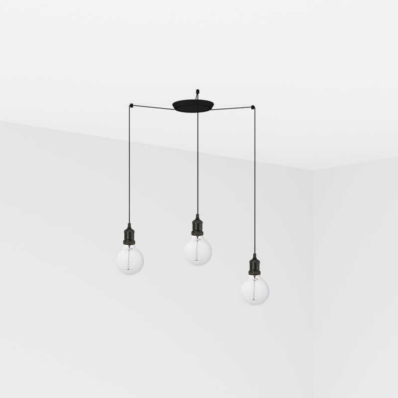Lampe plafond acier E27 noir ROUVREL