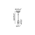 Lampe plafond acier E27 or antique VERGONS