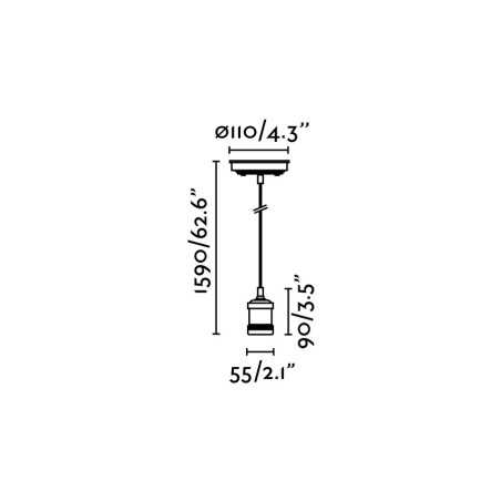 Lampe plafond acier E27 or antique VERGONS