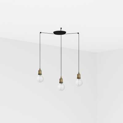 Lampe plafond acier E27 or antique MAGRIE