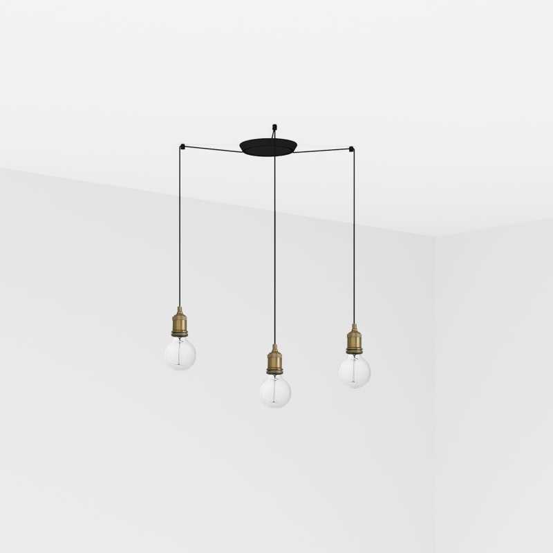 Lampe plafond acier E27 or antique MAGRIE