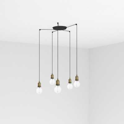 Lampe plafond acier E27 or antique CHAMPY