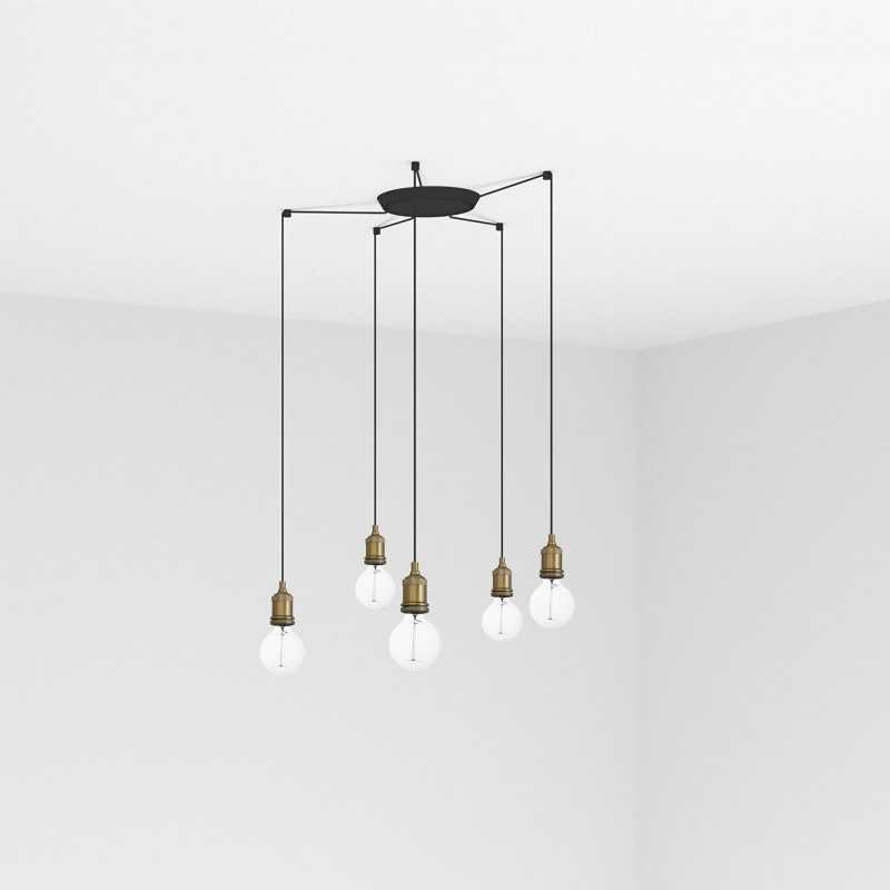Lampe plafond acier E27 or antique CHAMPY