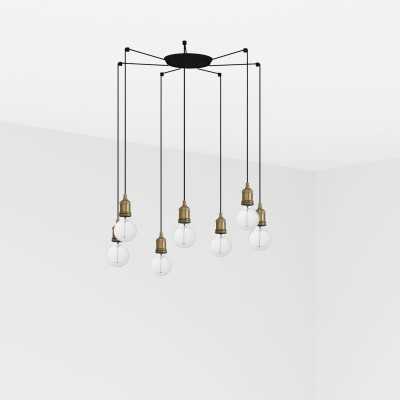 Lampe plafond acier E27 or antique AUZANCE