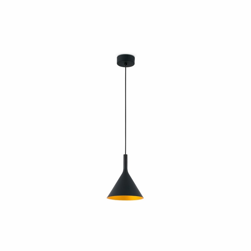 Lampe plafond acier LED intégré noir LANGIS