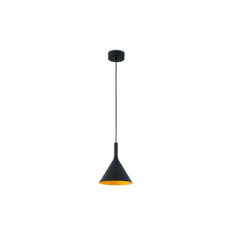 Lampe plafond acier LED intégré noir LANGIS