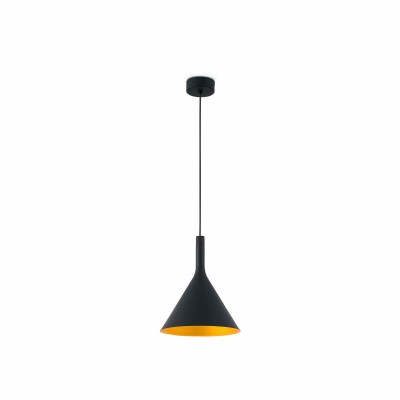 Lampe plafond acier LED intégré noir DARNIS