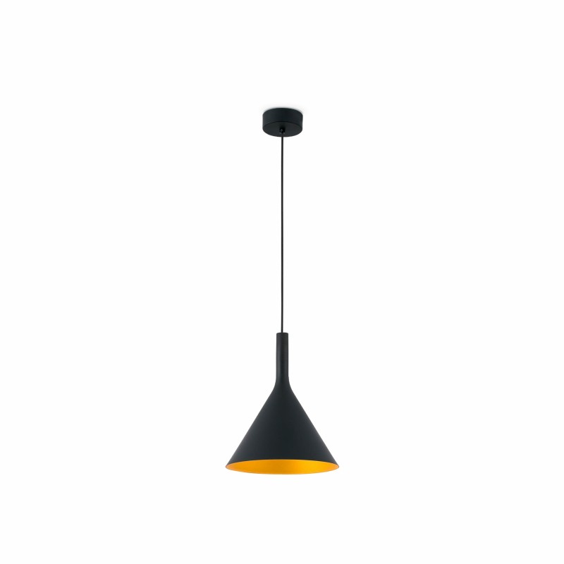 Lampe plafond acier LED intégré noir DARNIS
