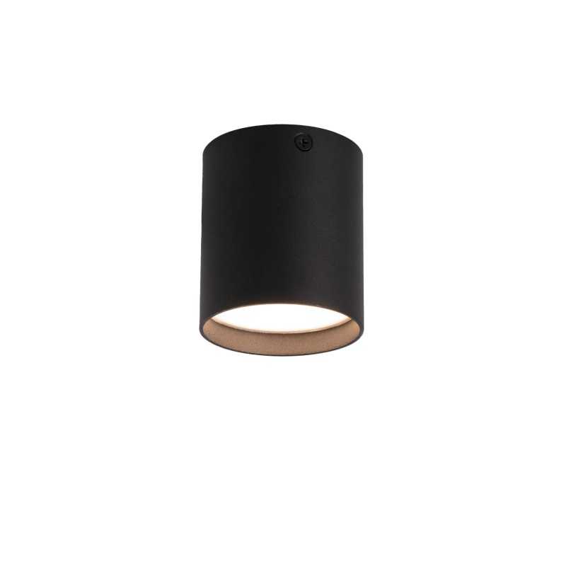 Lampe plafond aluminium LED intégré noir mat NOUZET