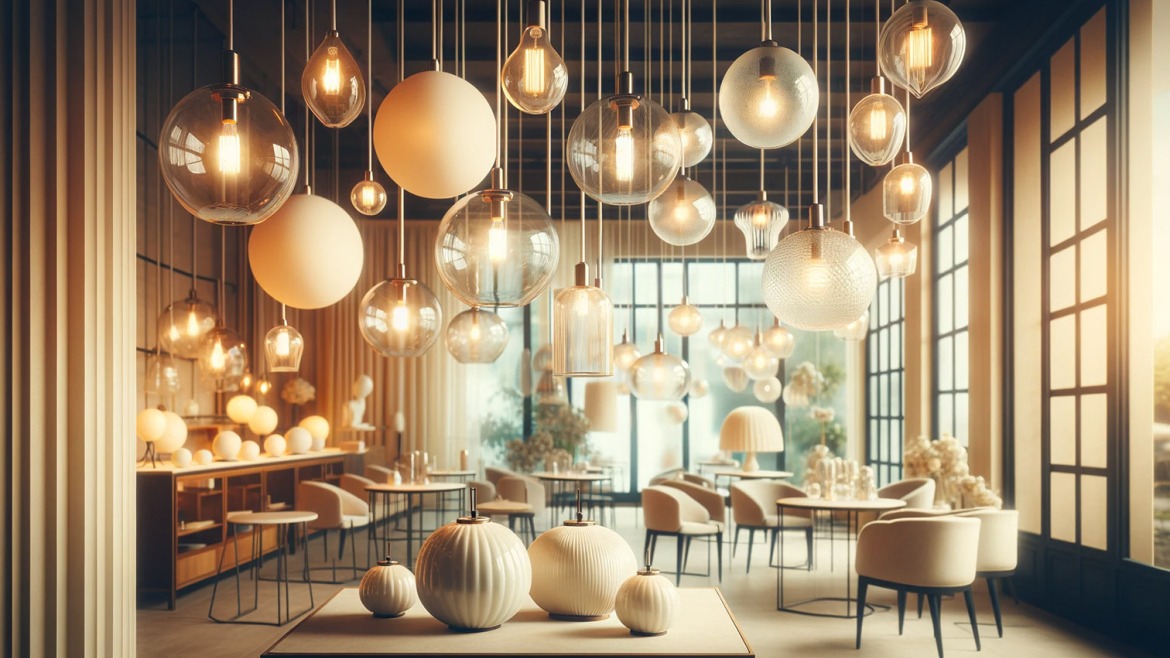 Globes et abat-jour en verre et plastique pour lampes